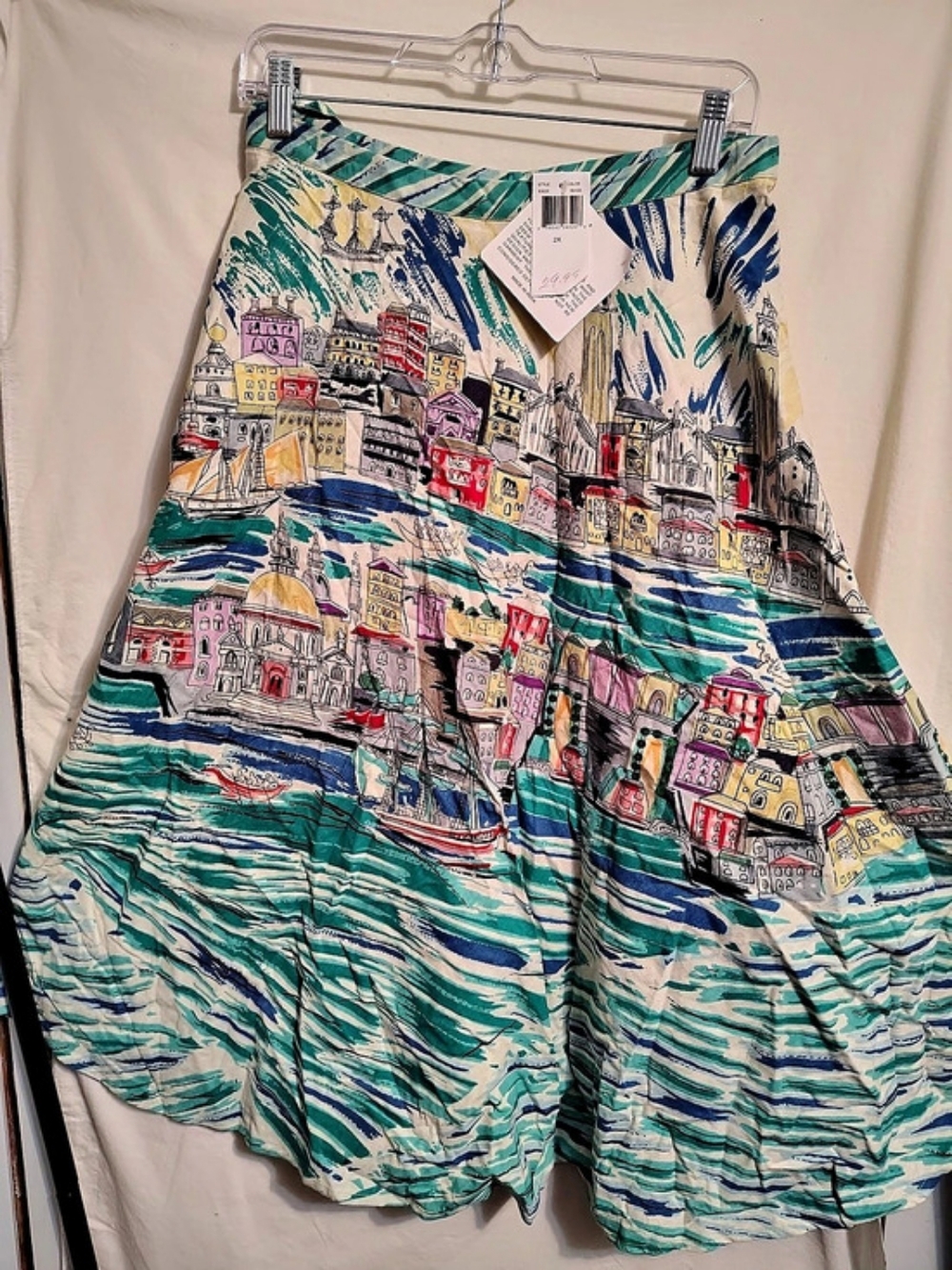 Take Two Abstract Scenic Print Full Skirt 2X NWT